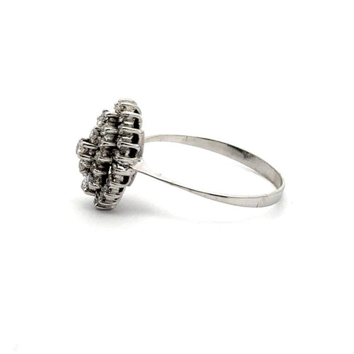 Bague Bague grappe de diamants en or blanc 18k 58 Facettes 50286
