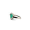 Bague 53 Bague en platine avec émeraude taille cœur, diamants et onyx 58 Facettes 50280