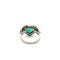 Bague 53 Bague en platine avec émeraude taille cœur, diamants et onyx 58 Facettes 50280