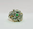 Bague 54 Bague vintage en or 18 carats avec diamants et émeraude 58 Facettes 50288