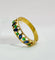 Bague 58 Bague en or jaune 18 carats avec émeraudes et saphirs 58 Facettes 50285