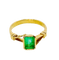 Bague 53 Bague en or jaune 18 carats avec émeraude naturelle taille émeraude 58 Facettes 50292