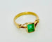 Bague 53 Bague en or jaune 18 carats avec émeraude naturelle taille émeraude 58 Facettes 50292