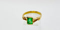 Bague 53 Bague en or jaune 18 carats avec émeraude naturelle taille émeraude 58 Facettes 50292