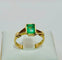Bague 53 Bague en or jaune 18 carats avec émeraude naturelle taille émeraude 58 Facettes 50292