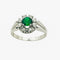 Bague 57 Bague halo en or blanc 14 carats avec tourmaline et diamants 58 Facettes 50315