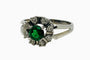 Bague 57 Bague halo en or blanc 14 carats avec tourmaline et diamants 58 Facettes 50315