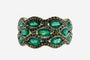 Bague 59 Bague en or jaune 18 carats avec émeraudes et diamants 58 Facettes 50317