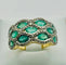 Bague 59 Bague en or jaune 18 carats avec émeraudes et diamants 58 Facettes 50317