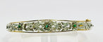 Bracelet Bracelet floral en or jaune 18 carats, argent, émeraudes et diamants 58 Facettes 50319