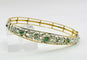 Bracelet Bracelet floral en or jaune 18 carats, argent, émeraudes et diamants 58 Facettes 50319