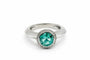 Bague 54 Lumière d’émeraude - Bague en or blanc 750, émeraude et diamants 58 Facettes 50345