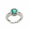 Bague 54 Lumière d’émeraude - Bague en or blanc 750, émeraude et diamants 58 Facettes 50345