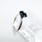 Bague 53 Solitaire - Bague en or blanc 18 carats et topaze London Blue 58 Facettes 50349