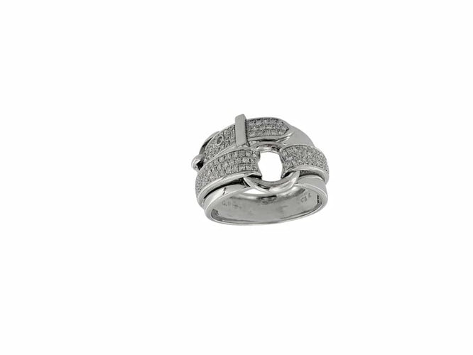 Bague 53 Bague ceinture en or blanc 18 carats et diamants naturels 58 Facettes