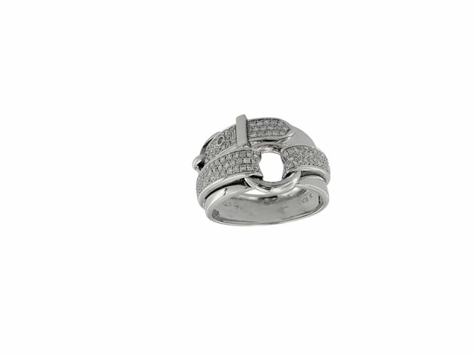 Bague 58 Bague ceinture en or blanc 18 carats et diamants naturels 58 Facettes