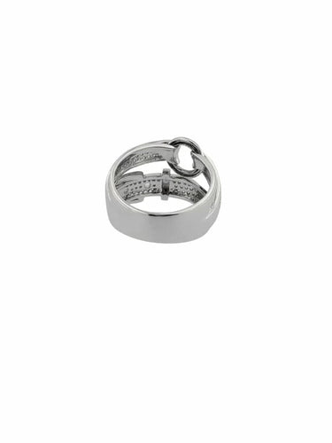 Bague 53 Bague ceinture en or blanc 18 carats et diamants naturels 58 Facettes