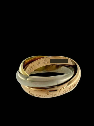 Bague 53 Cartier Trinity Les Must de Cartier - Bague en or jaune, blanc et rose 18 ct 58 Facettes