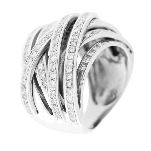 Bague 53 Raima Gioielli - Bague en or blanc 18 carats et diamants 58 Facettes