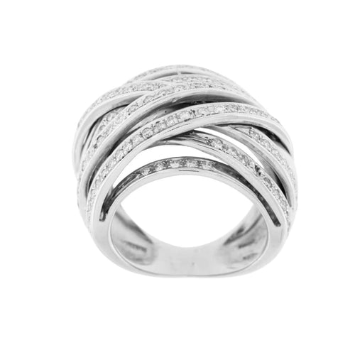 Bague 53 Raima Gioielli - Bague en or blanc 18 carats et diamants 58 Facettes