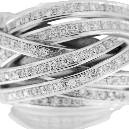 Bague 53 Raima Gioielli - Bague en or blanc 18 carats et diamants 58 Facettes