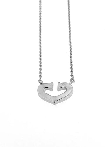Collier Cartier C Collection - Collier cœur en or blanc 18 carats 58 Facettes