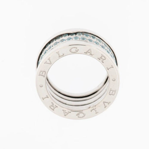 Bague 52 Bulgari B.Zero1 - Bague en or blanc 18 carats et aigue-marine 58 Facettes