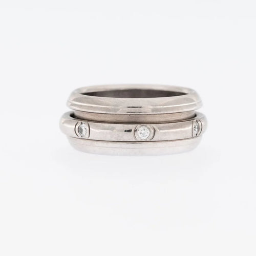 Bague 55 Piaget Possession - Bague modèle large en or blanc 18 carats et diamants 58 Facettes