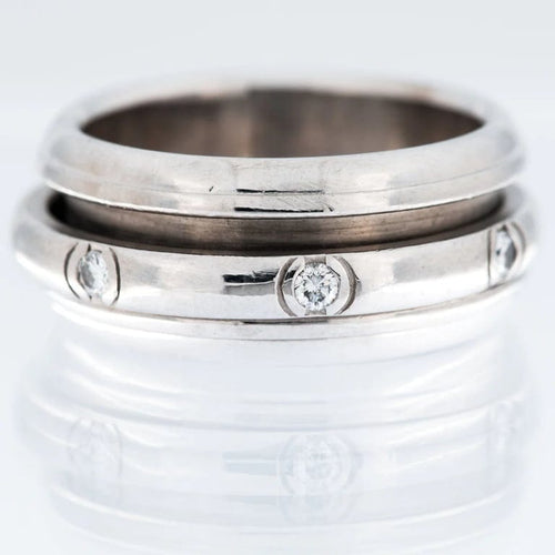 Bague 55 Piaget Possession - Bague modèle large en or blanc 18 carats et diamants 58 Facettes
