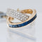 Bague 51 Alfieri & St John - Bague en or 18 carats avec diamants et saphir bleu 58 Facettes