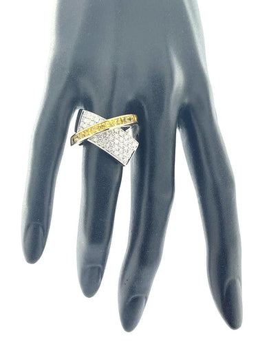 Bague 55.5 Alfieri & St. John - Bague en or 18 carats, saphir jaune et diamants 58 Facettes