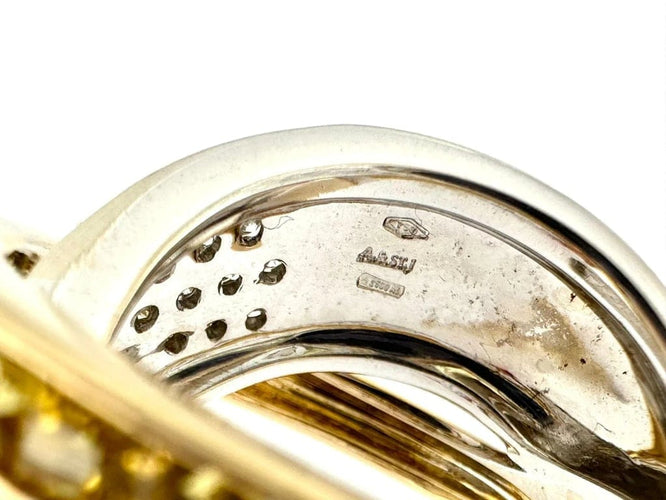 Bague 55.5 Alfieri & St. John - Bague en or 18 carats, saphir jaune et diamants 58 Facettes