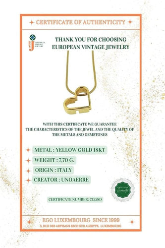 Collier UNOAERRE - Collier avec pendentif cœur en or jaune 18 carats 58 Facettes