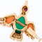 Broche Cartier - Broche oiseau en or jaune avec corail, chrysoprase et rubis 58 Facettes