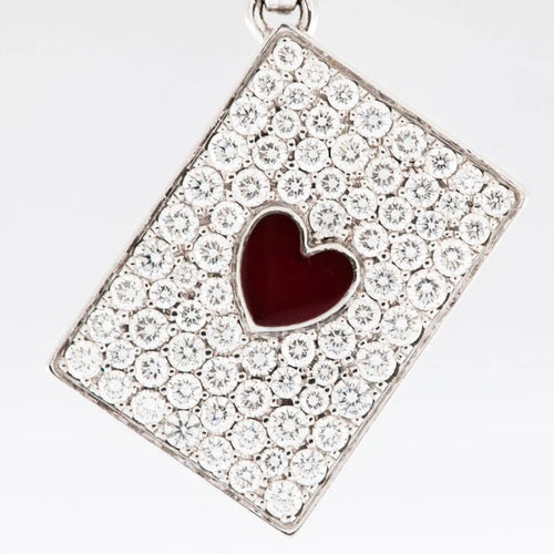 Pendentif Cartier Ace of Hearts - Pendentif en or blanc 18 carats et diamant 58 Facettes