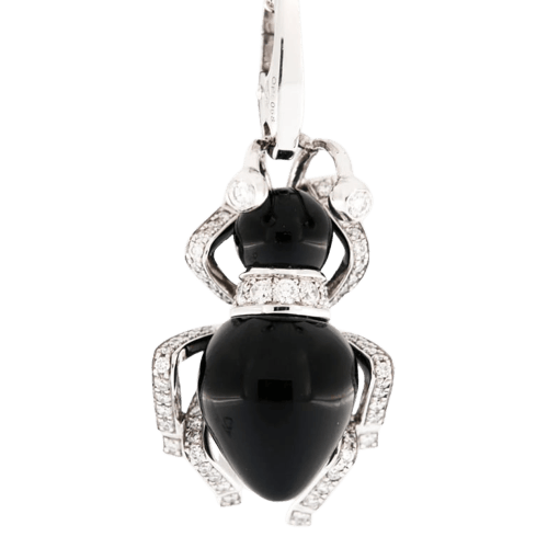 Broche Cartier - Broche La Fourmi en or blanc 18 carats, diamants et onyx 58 Facettes