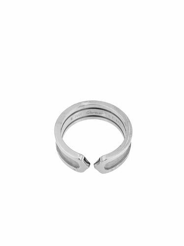 Bague 54 Cartier Double Open C - Bague en or blanc 18 carats 58 Facettes