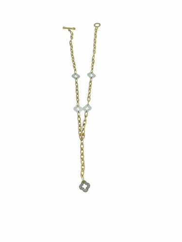 Collier Roberto Coin Clover Chic and Shine - Collier en or jaune et blanc 18 carats 58 Facettes