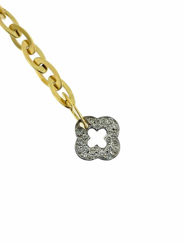 Collier Roberto Coin Clover Chic and Shine - Collier en or jaune et blanc 18 carats 58 Facettes