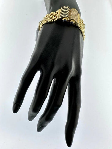 Bracelet Gioielli Graser - Bracelet rétro en or jaune 18 carats, diamants et saphirs 58 Facettes
