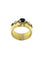 Bague 59.5 Bague en or jaune 18 carats avec diamants et saphirs, certificat IGI 58 Facettes
