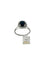 Bague 59.5 Bague classique en or blanc 18 carats avec saphir et diamants 58 Facettes