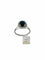 Bague 59.5 Bague classique en or blanc 18 carats avec saphir et diamants 58 Facettes