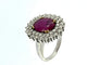 Bague 56.5 Bague cocktail en or blanc 18 carats avec diamants et rubis 58 Facettes