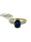 Bague 51 Bague cocktail en or jaune et blanc, saphir 2,5 ct et diamants 58 Facettes