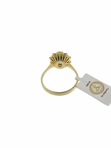 Bague 65.5 Bague cocktail en or jaune 18 carats avec saphir 2,60 ct et diamants 58 Facettes