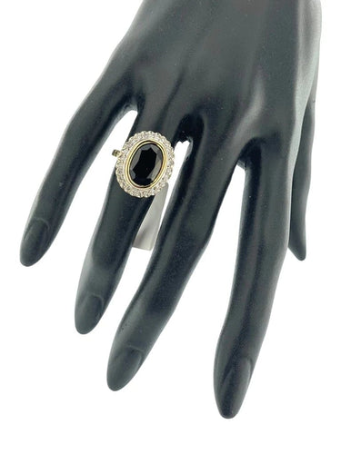 Bague Art déco - Bague cocktail en or jaune et blanc, saphir et diamants 58 Facettes