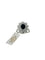 Bague 53.5 Bague en or blanc 18 carats avec saphir 1,30 ct et diamants 58 Facettes