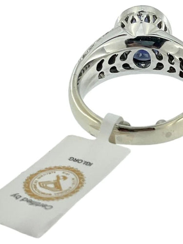Bague 52.5 Bague cocktail en or blanc 18 carats avec iolite et diamants 58 Facettes