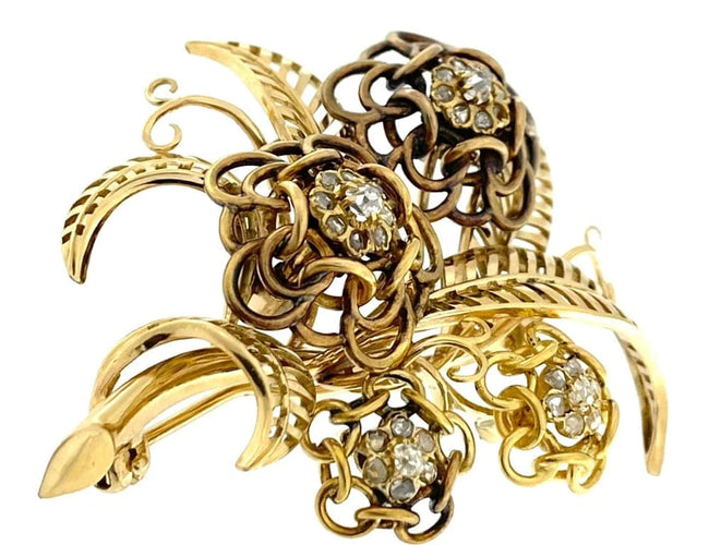 Broche Broche Art déco en or jaune 18 carats et diamants 58 Facettes